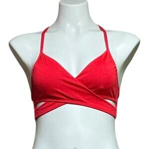 Victoria's Secret Pink Racerback Criss-Cross Front Bikini Top Red XXS